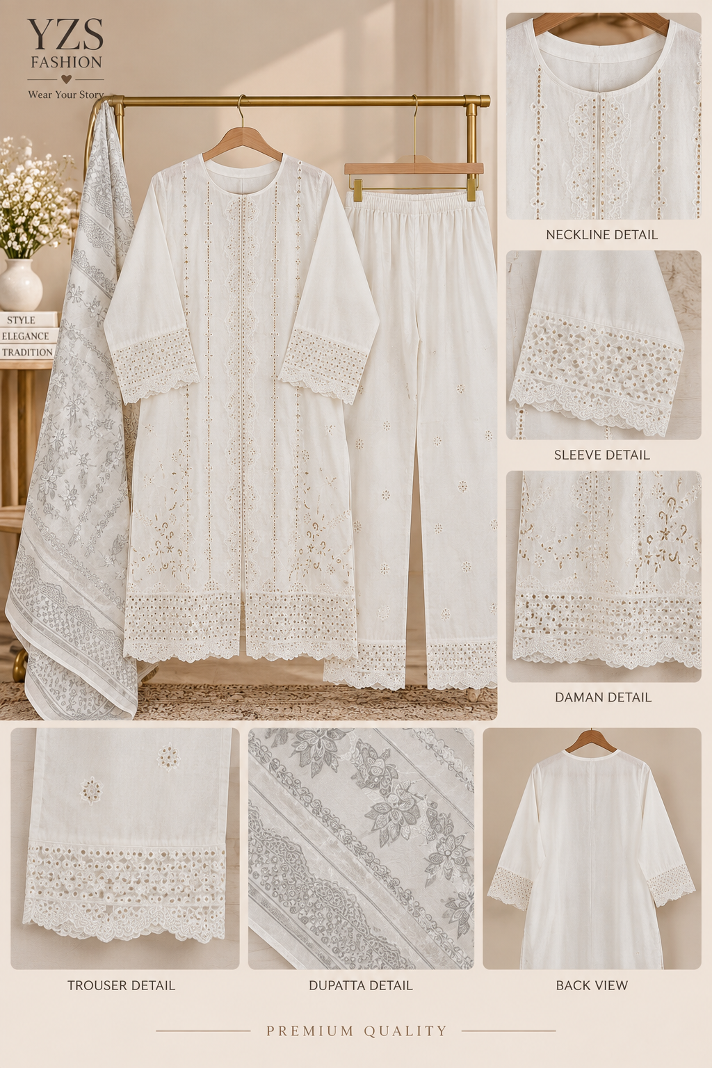 3 Piece Embroidered Winter Cotton Suit with Printed Dupatta