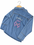 Girls Butterfly Embroidered Denim Jacket – Daddy's Girl Back Design