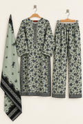 Sage Green Floral Print 3-Piece Suit