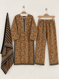 Mustard Floral 3 Piece khadar Suit
